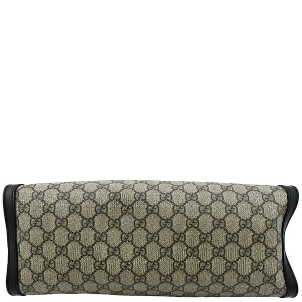 GUCCI Padlock Medium GG Supreme Canvas Shoulder Bag Black 479197