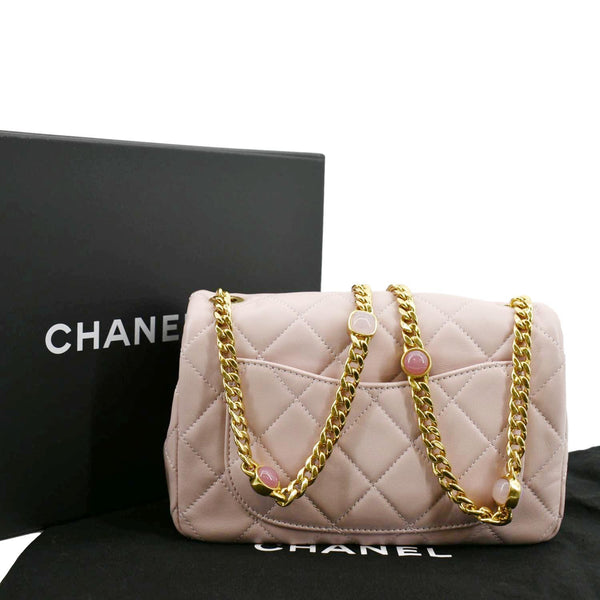 CHANEL Mini Flap Quilted Leather Shoulder Bag Light Pink