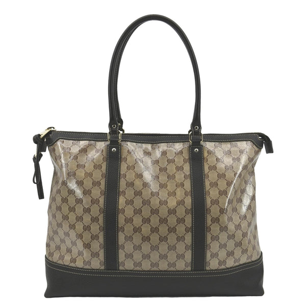 GUCCI GG Canvas Shopping Tote Bag Black 327793