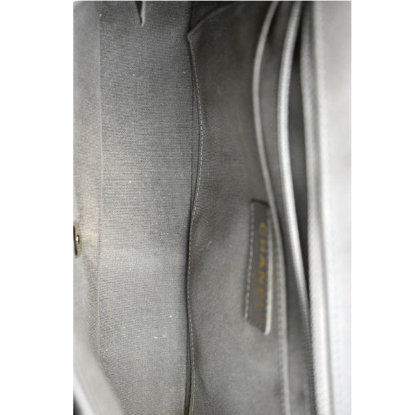 CHANEL Statement Medium Flap Quilted Chevron Crossbody Bag Khaki