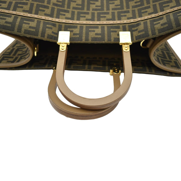 FENDI Sunshine Monogram Canvas Tote Bag Brown