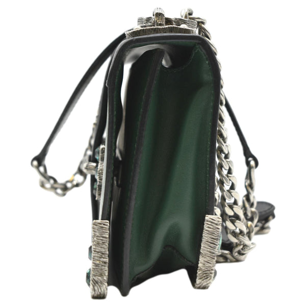 Prada Cahier Swarovski Crystals Leather Shoulder Bag - Right Side