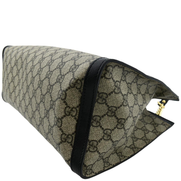 GUCCI Padlock Medium GG Supreme Canvas Shoulder Bag Black 479197