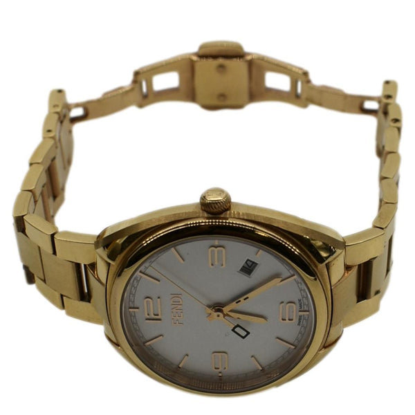 FENDI Momento Swiss Quartz Stainless Steel Date Watch White Dial 34mm