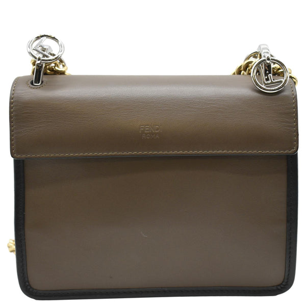 Fendi Kan I F Zucca Leather Shoulder Bag Brown - Back