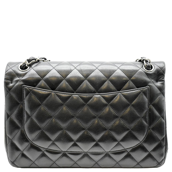 CHANEL Jumbo Double Flap Calfskin Leather Shoulder Bag Black