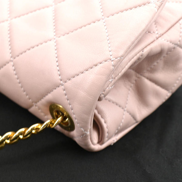 CHANEL Mini Flap Quilted Leather Shoulder Bag Light Pink