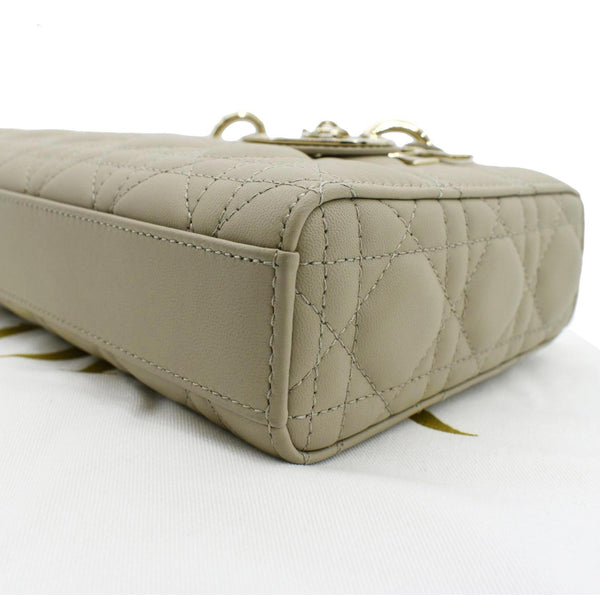 CHRISTIAN DIOR Lady D-Joy Medium Cannage Lambskin Chain Shoulder Bag Sand