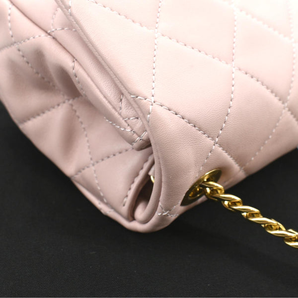 CHANEL Mini Flap Quilted Leather Shoulder Bag Light Pink