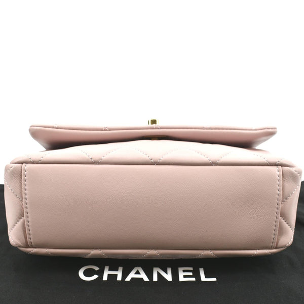 CHANEL Mini Flap Quilted Leather Shoulder Bag Light Pink