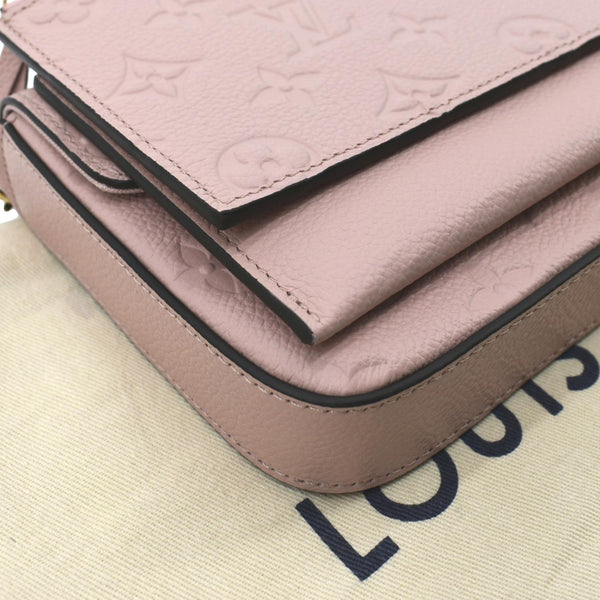 LOUIS VUITTON Pochette Felicie Monogram Empreinte Leather Chain Wallet Rose Poudre