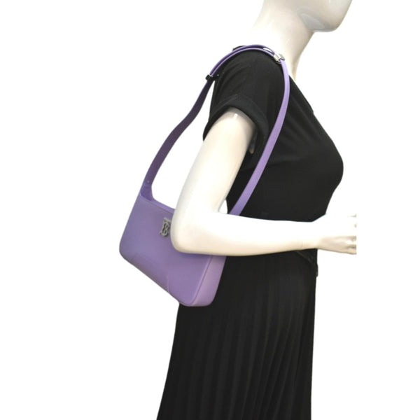 Burberry Medium TB Leather Shoulder Bag Soft Violet - Full View