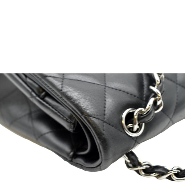 CHANEL Jumbo Double Flap Calfskin Leather Shoulder Bag Black