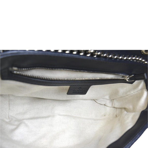 Gucci GG Marmont Canvas Leather Crossbody Bag - Inside