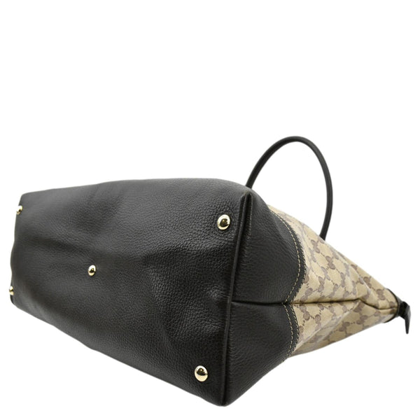 GUCCI GG Canvas Shopping Tote Bag Black 327793