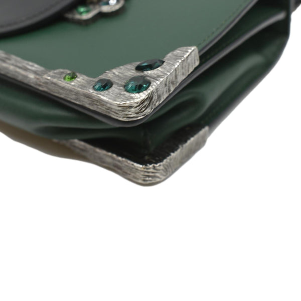 Prada Cahier Swarovski Crystals Leather Shoulder Bag - Bottom Right