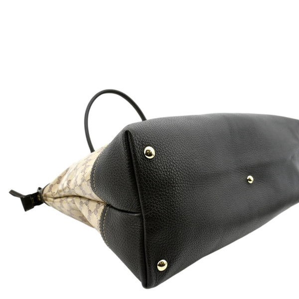 GUCCI GG Canvas Shopping Tote Bag Black 327793