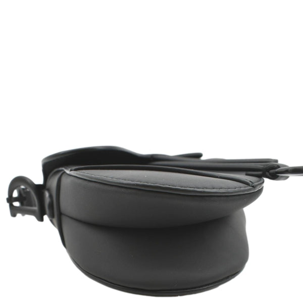 CHRISTIAN DIOR Saddle Calfskin Leather Satchel Bag Black