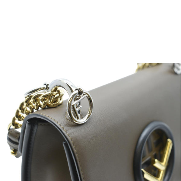 Fendi Kan I F Zucca Leather Shoulder Bag Brown - Top Left