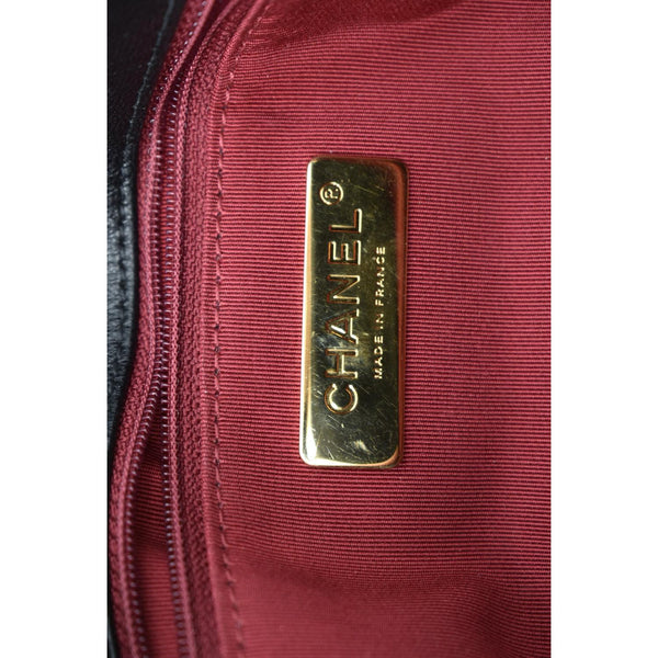CHANEL 19 Medium Quilted Lambskin Leather Flap Shoulder Bag Black