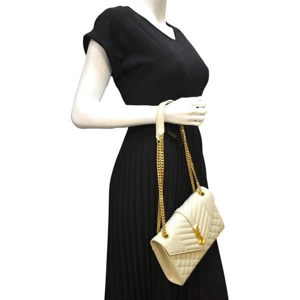 Yves Saint Laurent Envelope Leather Crossbody Bag - Full View