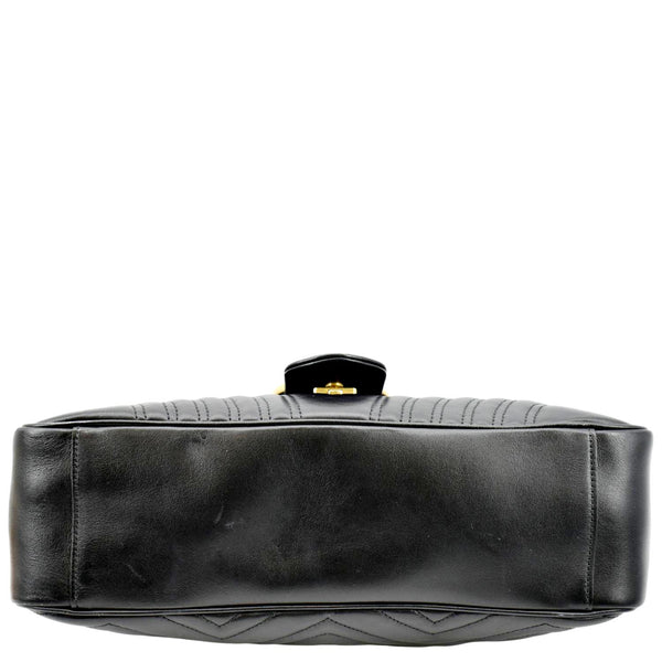 GUCCI GG Marmont Large Matelasse Leather Shoulder Bag Black 498090