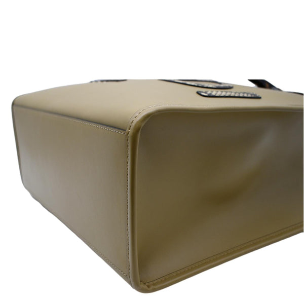 FENDI Sunshine Plexiglass Leather Shopper Tote Bag Tan