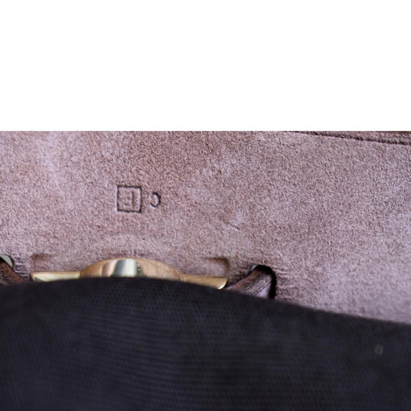 HERMES Herbag MM Canvas Leather Shoulder Bag Brown