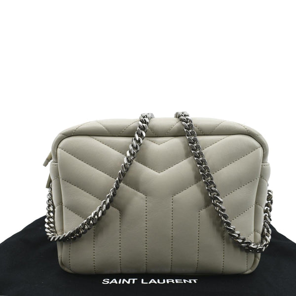 YVES SAINT LAURENT Loulou Y Small Calfskin Leather Crossbody Bag White