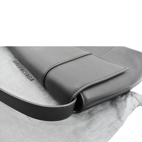 BALENCIAGA Treize Leather Shoulder Bag Black