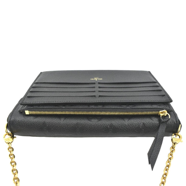 LOUIS VUITTON Felicie Monogram Empreinte Chain Pochette Crossbody Bag Black
