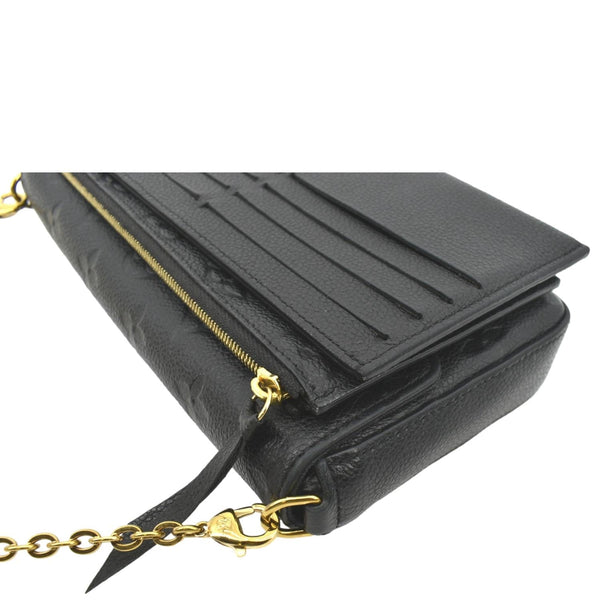 LOUIS VUITTON Felicie Monogram Empreinte Chain Pochette Crossbody Bag Black