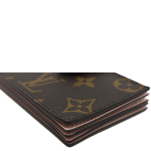 LOUIS VUITTON Gusseted Monogram Canvas Card Holder Rose Ballerine
