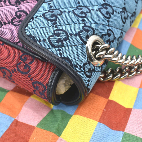 Gucci GG Marmont Canvas Leather Crossbody Bag - Top Right