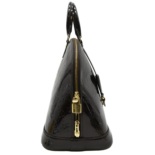 Louis Vuitton Alma GM Monogram Vernis Satchel Bag - Right Side