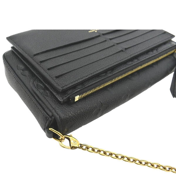 LOUIS VUITTON Felicie Monogram Empreinte Chain Pochette Crossbody Bag Black