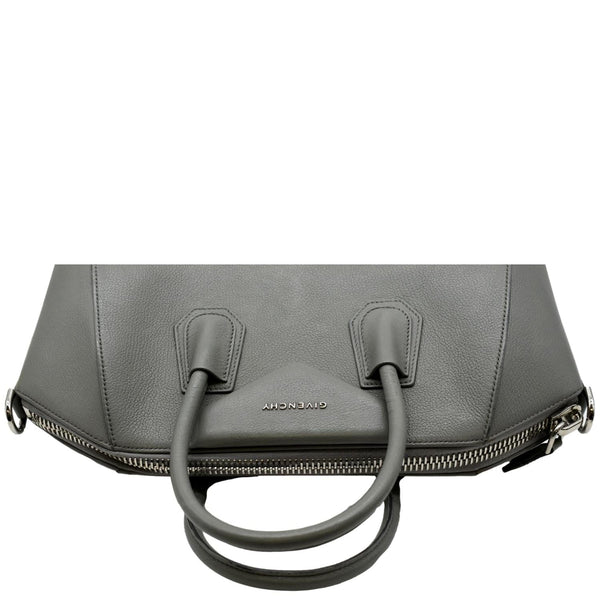 GIVENCHY Antigona Medium Calfskin Leather Shoulder Bag Gray