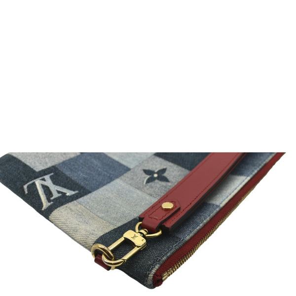 LOUIS VUITTON City Denim Wristlet Pouch Blue