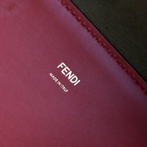 FENDI Sunshine Plexiglass Leather Shoulder Tote Bag Red