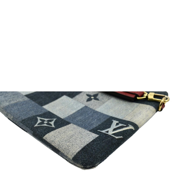LOUIS VUITTON City Denim Wristlet Pouch Blue
