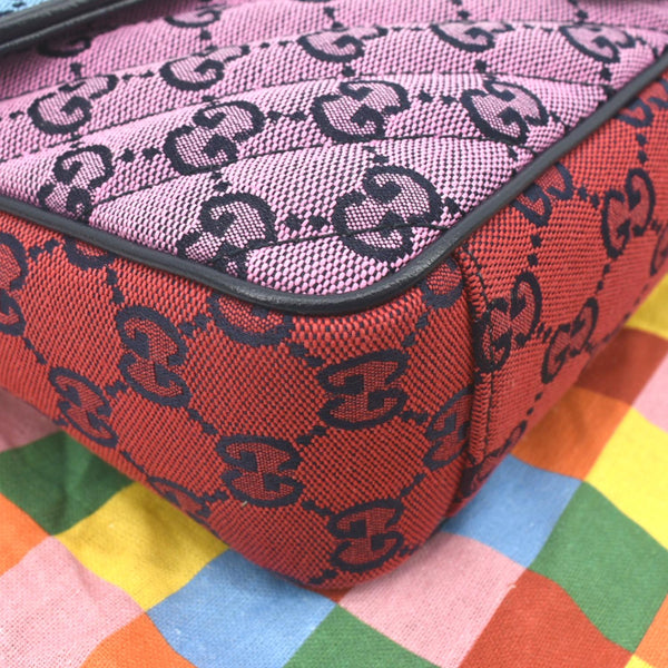 Gucci GG Marmont Canvas Leather Crossbody Bag - Bottom Left