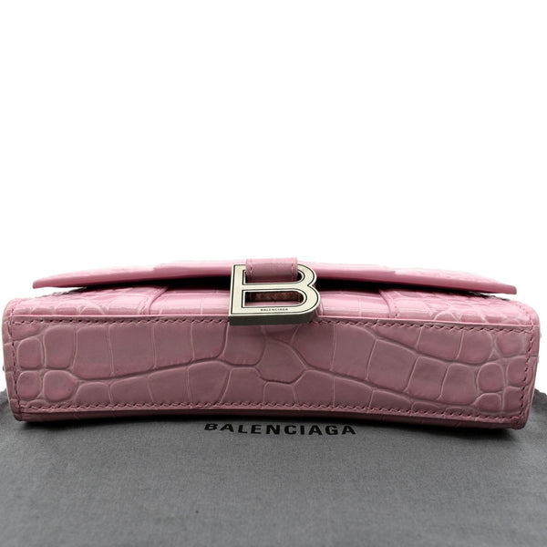 Balenciaga Hourglass Crocodile Embossed Chain Wallet - Bottom