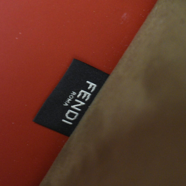 FENDI Sunshine Plexiglass Leather Shoulder Tote Bag Red