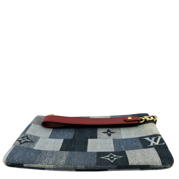 LOUIS VUITTON City Denim Wristlet Pouch Blue