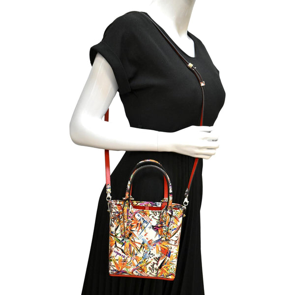 CHRISTIAN LOUBOUTIN Paradise Leather Tote Crossbody Bag Multicolor