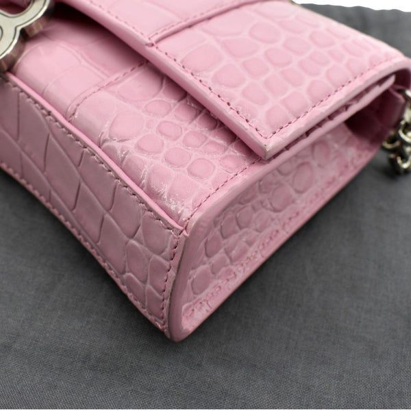 Balenciaga Hourglass Crocodile Embossed Chain Wallet - Bottom Right