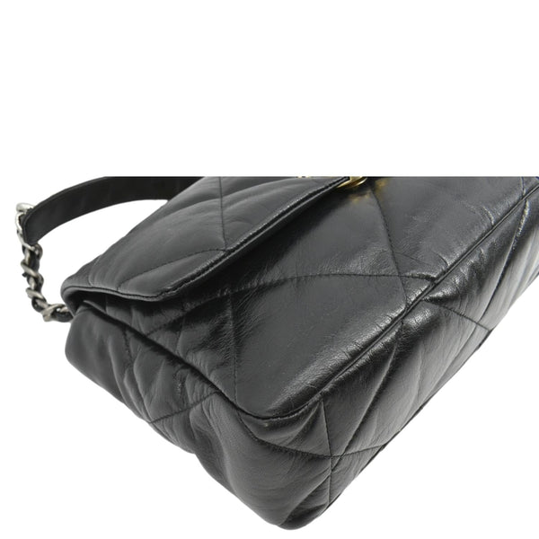CHANEL 19 Medium Quilted Lambskin Leather Flap Shoulder Bag Black