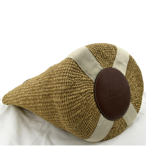 CHLOE Woody Large Raffia Basket Tote Bag Beige