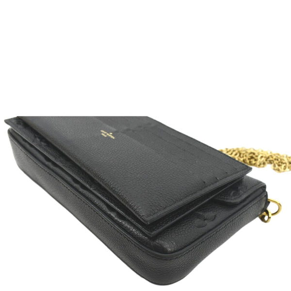 LOUIS VUITTON Felicie Monogram Empreinte Chain Pochette Crossbody Bag Black