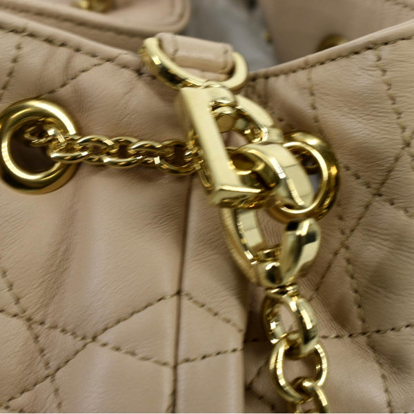 CHRISTIAN DIOR Ammi Macrocannage Lambskin Shoulder Bag Sand Rose